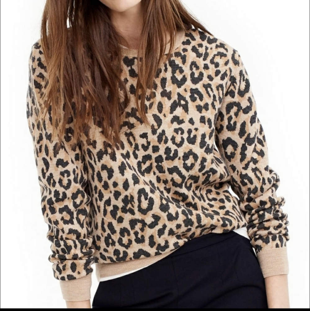 JCrew Wool Leopard Sweater